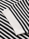 Ombre Clothing Pánska pletená polokošeľa bez gombíkov v námorníckych pruhoch - čierno-biela