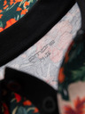 Ombre Clothing Bavlnená polokošeľa s kvetinovým potlačou - čierna