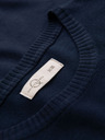 Ombre Clothing Pánska klasická pletená žebrovaná košeľa - tmavo modrá