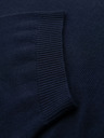 Ombre Clothing Pánska klasická pletená žebrovaná košeľa - tmavo modrá