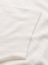 Ombre Clothing Pánsky sveter s okrúhlym výstrihom a krátkymi rukávmi - biely