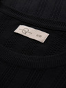 Ombre Clothing Pánsky sveter s okrúhlym výstrihom a krátkymi rukávmi - čierny