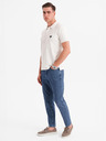 Ombre Clothing Pánska polokošeľa so zipsom - biela
