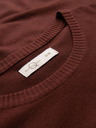 Ombre Clothing Pánska klasická pletená košeľa so žebrovanými manžetami - teplá hnedá