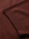 Ombre Clothing Pánska klasická pletená košeľa so žebrovanými manžetami - teplá hnedá