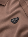 Ombre Clothing Pánska polokošeľa so zipsom - svetlo hnedá