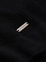 Ombre Clothing Pánska polokošeľa s otvoreným golierom bez gombíkov - čierna