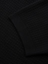 Ombre Clothing Pánska pletená polokošeľa bez gombíkov - čierna