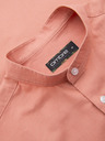 Ombre Clothing Pánska plátená košeľa so stojačikom a vreckom REGULAR FIT - ružová