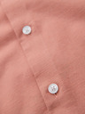 Ombre Clothing Pánska plátená košeľa so stojačikom a vreckom REGULAR FIT - ružová
