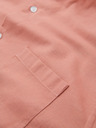 Ombre Clothing Pánska plátená košeľa so stojačikom a vreckom REGULAR FIT - ružová