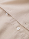 Ombre Clothing Pánska plátená košeľa so stojačikom a vreckom REGULAR FIT - krémová