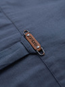 Ombre Clothing Pánska plátená košeľa s klasickým golierom a vreckami REGULAR FIT - modrá