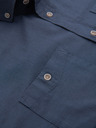 Ombre Clothing Pánska plátená košeľa s klasickým golierom a vreckami REGULAR FIT - modrá