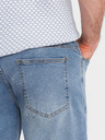 Ombre Clothing Pánske džínsové kraťasy klasického strihu - svetlo modré