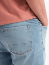 Ombre Clothing Pánske džínsové kraťasy s roztrhanými nohavicami - svetlo modré