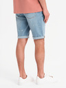 Ombre Clothing Pánske džínsové kraťasy s roztrhanými nohavicami - svetlo modré