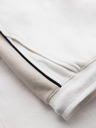 Ombre Clothing Pánske krátke teplákovové kraťasy so širokými pruhmi - biele