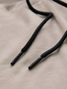 Ombre Clothing Pánske krátke teplákovové kraťasy so širokými pruhmi - béžové