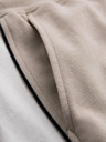 Ombre Clothing Pánske krátke teplákovové kraťasy so širokými pruhmi - béžové