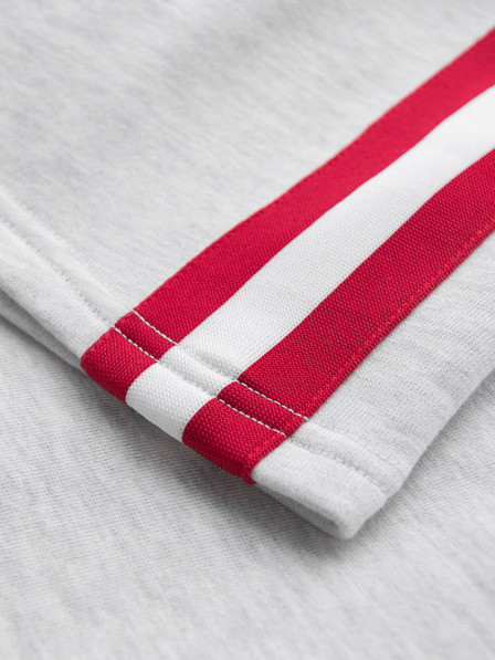 Ombre Clothing Pánske teplákovové šortky s lemovaním a rebrovaným pásom - šedý melír