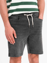 Ombre Clothing Pánske šortky s elastickým pásom a praným efektom - šedé