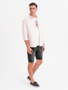 Ombre Clothing Pánske džínsové šortky klasického strihu - čierne
