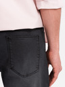 Ombre Clothing Pánske džínsové šortky klasického strihu - čierne