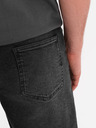 Ombre Clothing Pánske šortky s elastickým pásom a praným efektom - čierne