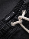 Ombre Clothing Pánske šortky s elastickým pásom a praným efektom - čierne