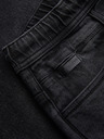 Ombre Clothing Pánske šortky s elastickým pásom a praným efektom - čierne