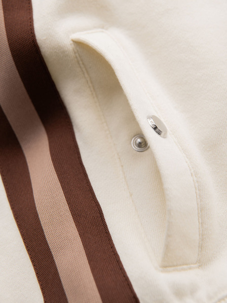 Ombre Clothing Pánske teplákovové šortky s lemovaním a rebrovaným pásom - krémové