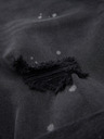 Ombre Clothing Pánske krátke džínsové šortky s roztrhaním a ohrnutým lemom - šedé