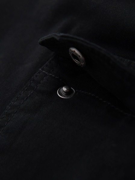 Ombre Clothing Pánske bavlnené šortky s elastickým pásom - čierne
