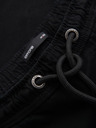 Ombre Clothing Pánske bavlnené šortky s elastickým pásom - čierne