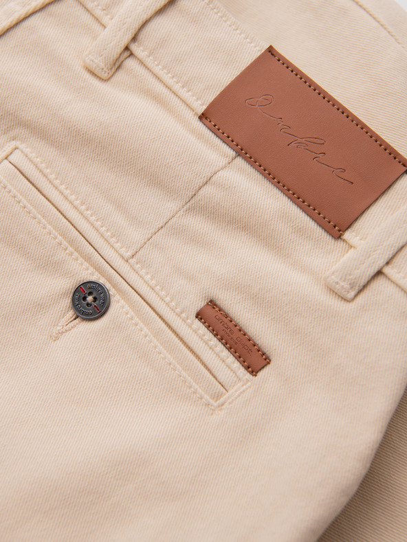 Ombre Clothing Pánske džínsové šortky s ohrnutým lemom - krémové