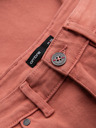 Ombre Clothing Pánske džínsové šortky s ohrnutým lemom - korálové