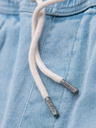 Ombre Clothing Pánske šortky s elastickým pásom a praným efektom - svetlo modré
