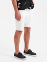 Ombre Clothing Pánske džínsové šortky klasického strihu - biele