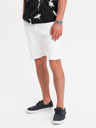 Ombre Clothing Pánske džínsové šortky klasického strihu - biele