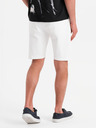 Ombre Clothing Pánske džínsové šortky klasického strihu - biele