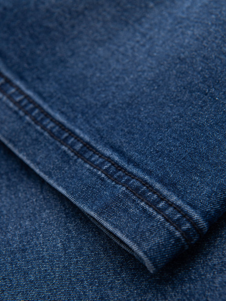 Ombre Clothing Pánske šortky s elastickým pásom a praným efektom - modré