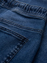Ombre Clothing Pánske šortky s elastickým pásom a praným efektom - modré