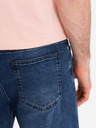 Ombre Clothing Pánske šortky s elastickým pásom a praným efektom - modré