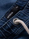 Ombre Clothing Pánske šortky s elastickým pásom a praným efektom - modré