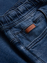 Ombre Clothing Pánske šortky s elastickým pásom a praným efektom - modré