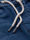 Ombre Clothing Pánske šortky s elastickým pásom a praným efektom - modré