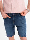 Ombre Clothing Pánske džínsové šortky klasického strihu - tmavo modré