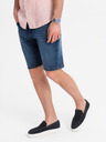 Ombre Clothing Pánske džínsové šortky klasického strihu - tmavo modré