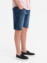 Ombre Clothing Pánske džínsové šortky klasického strihu - tmavo modré